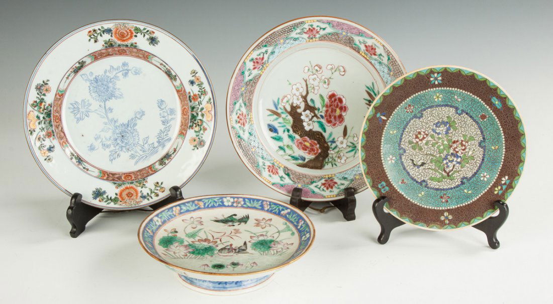 Two Chinese Plates, One Compote and Japanese Plate (1 of 2)