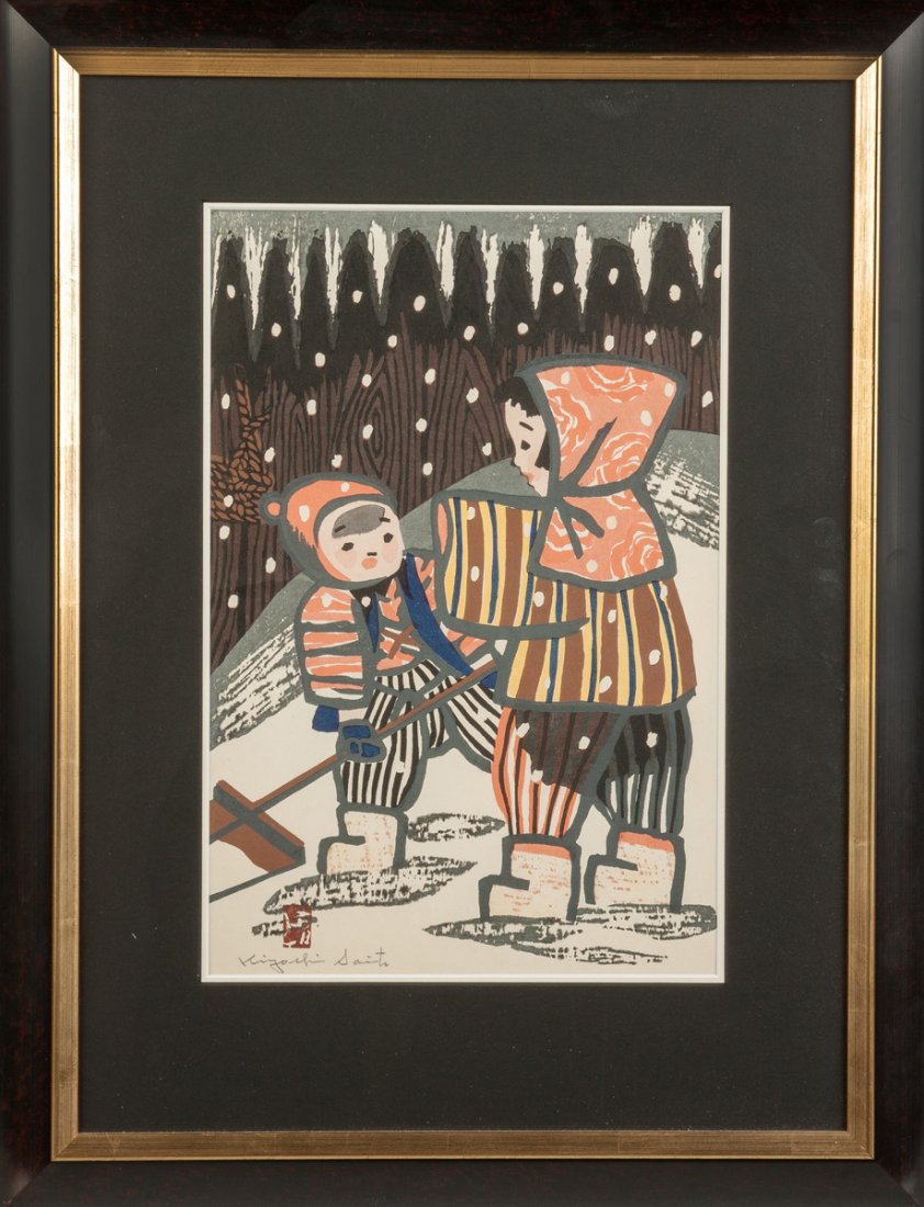 Kiyoshi Saito (Japanese, 1907-1997) Boy & Girl (1 of 3)