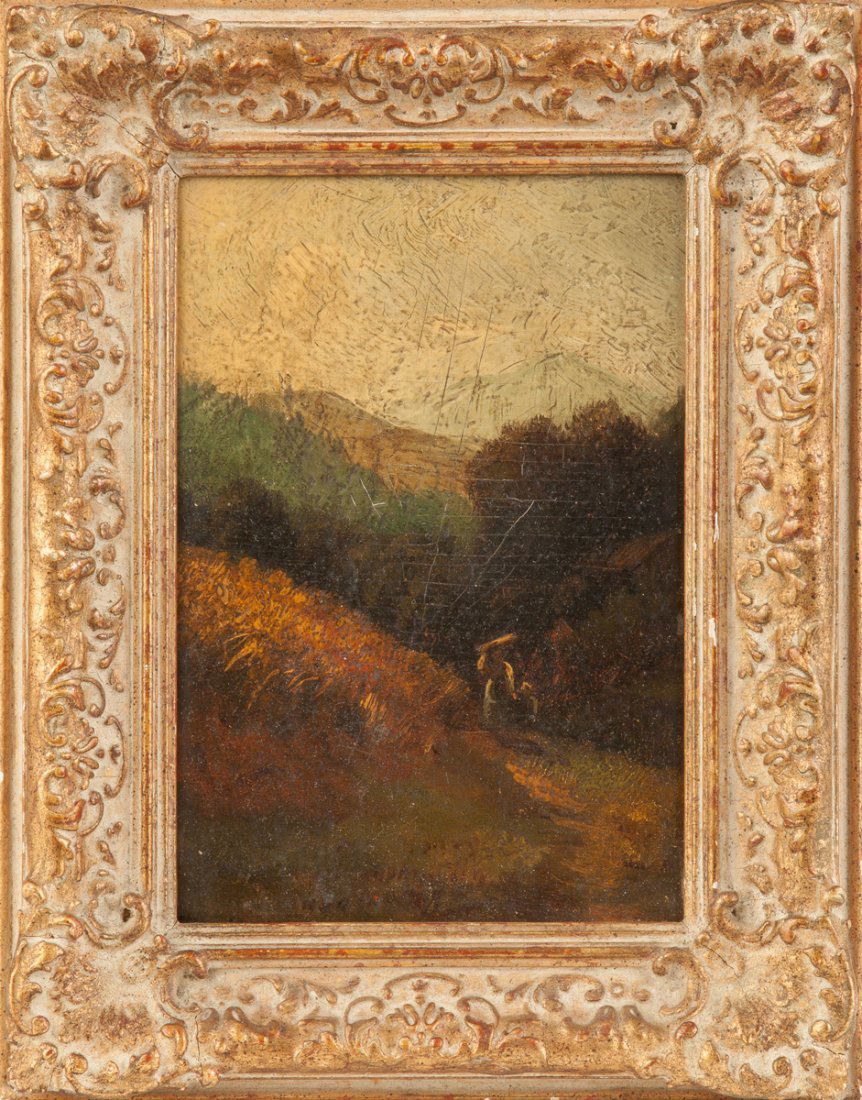 19th cent. Painting of Figures in Mountain Landscape (1 of 4)