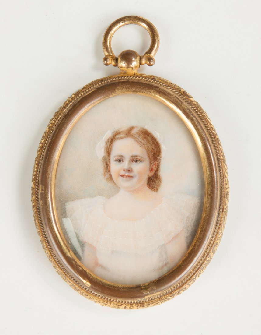 Miniature of a Young Girl in Engraved Brass Case (1 of 1)