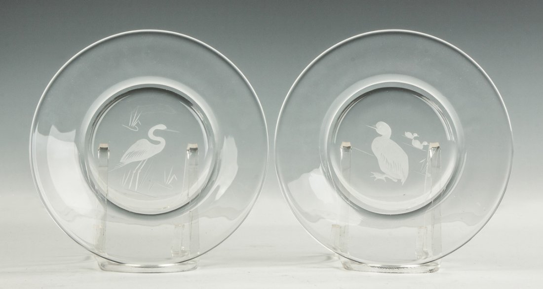 Two Steuben Engraved Plates (1 of 1)