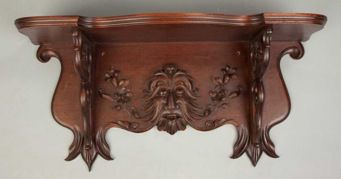 Carved Victorian Walnut Shelf (1 of 1)