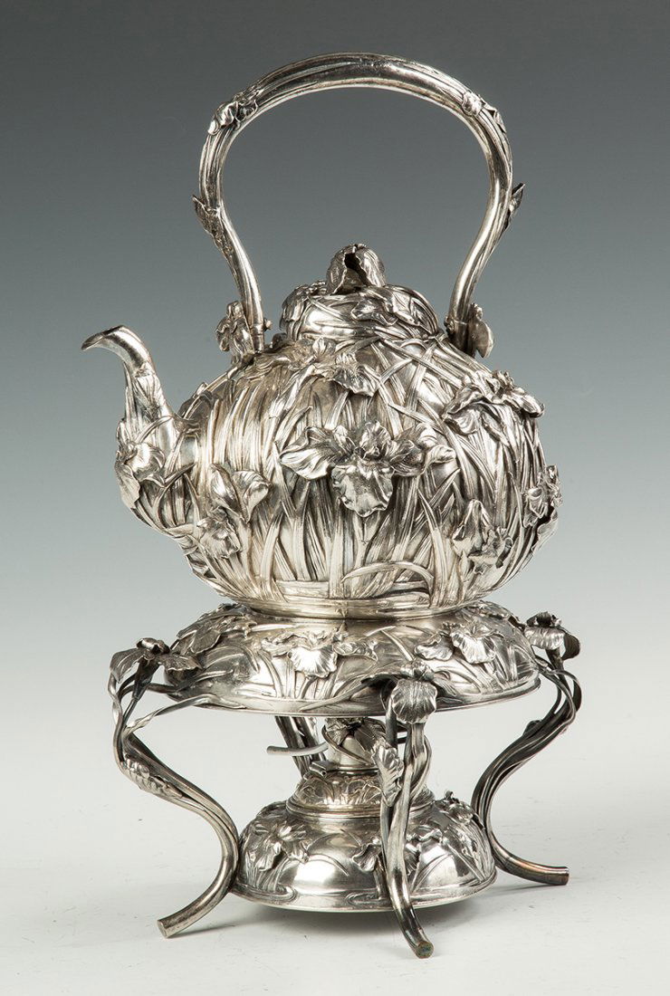 Japanese Export Silver Kettle on Stand (1 of 3)