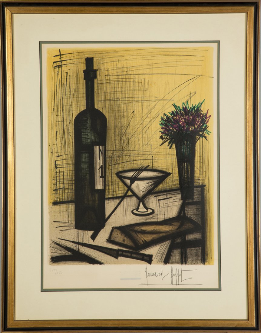 Bernard Buffet (French, 1928-1999) "Pain, Vin, Fleurs" (1 of 4)
