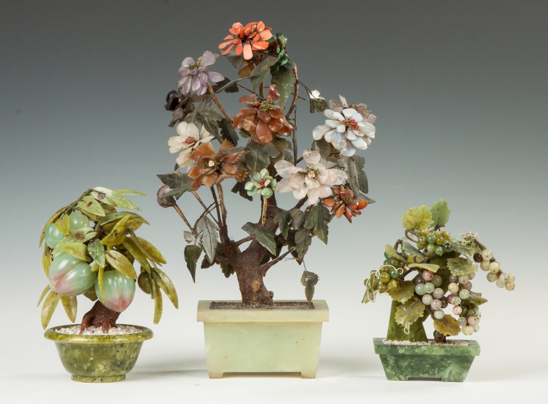 Hardstone and Jade Potted Trees (1 of 2)