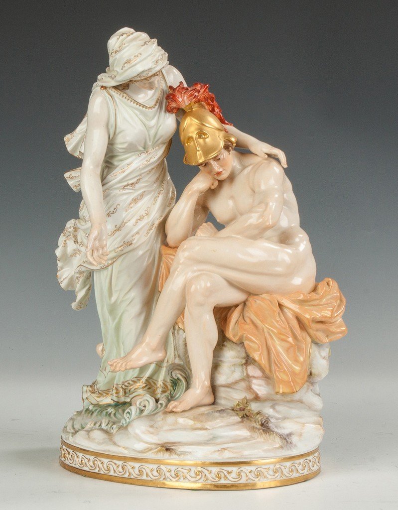Fine Meissen Figural Group with a Woman and Centurion (1 of 4)