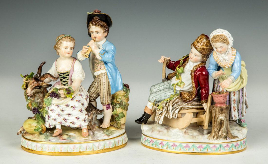 Pair of Meissen Figural Groups (1 of 3)