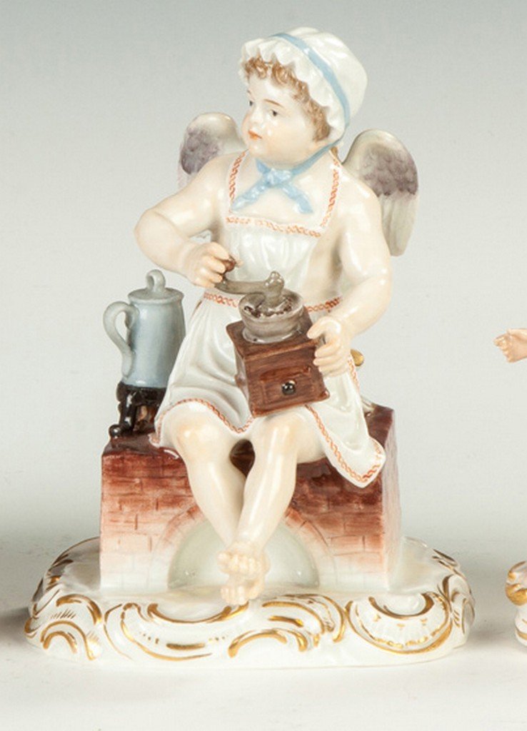 Meissen Figure, Young Girl with Wings and A Coffee (1 of 3)