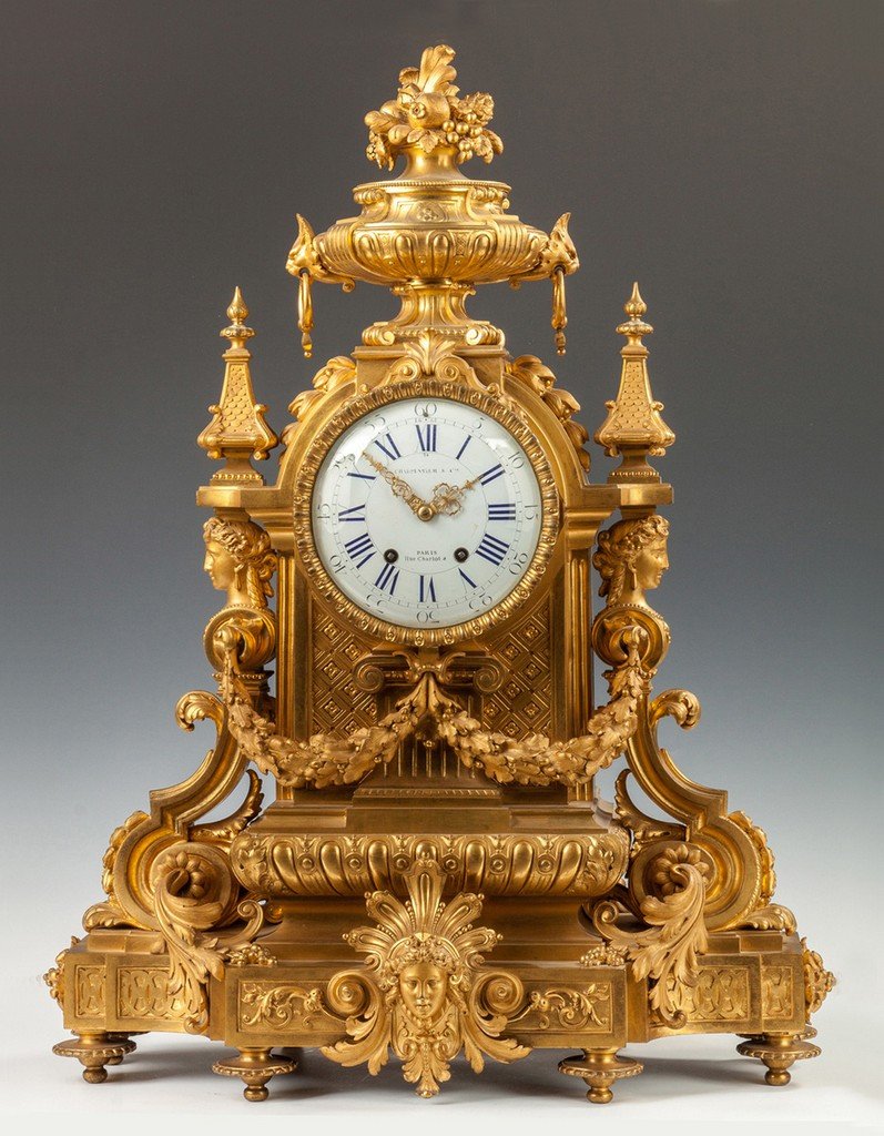 Fine Charpentier & Co. Gilt Bronze Mantle Clock (1 of 4)