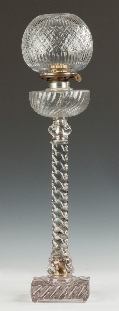 Baccarat Crystal Oil Lamp with a Cut Glass Shade (1 of 1)