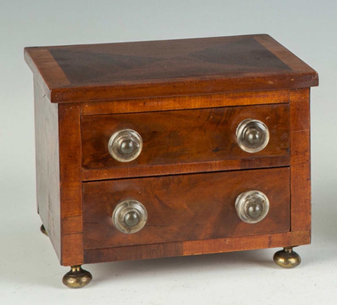 Figured Mahogany Two-Drawer Sewing Stand (1 of 1)