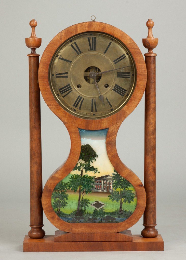Joseph Ives Hourglass Shelf Clock, Plainville, CT (1 of 4)