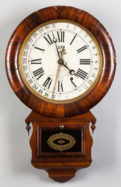 Ansonia Brass & Copper Co. Calendar Clock, CT (1 of 3)