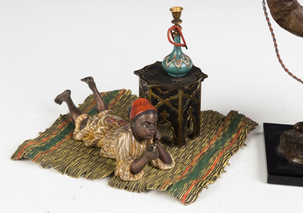 Bergman Cold Patinaed Bronze Inkwell with Young  Boy (1 of 2)