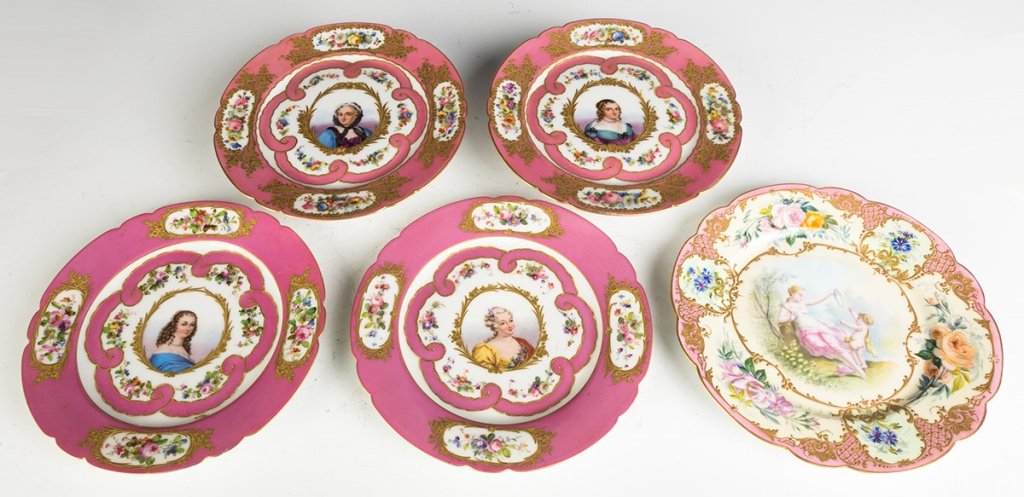 Sevres Hand Painted Porcelain Portrait Plates and (1 of 4)