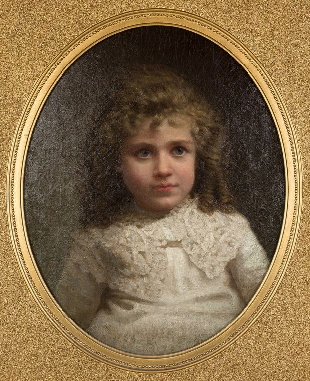 George Waters, Portrait of young girl in lace  dress (1 of 2)