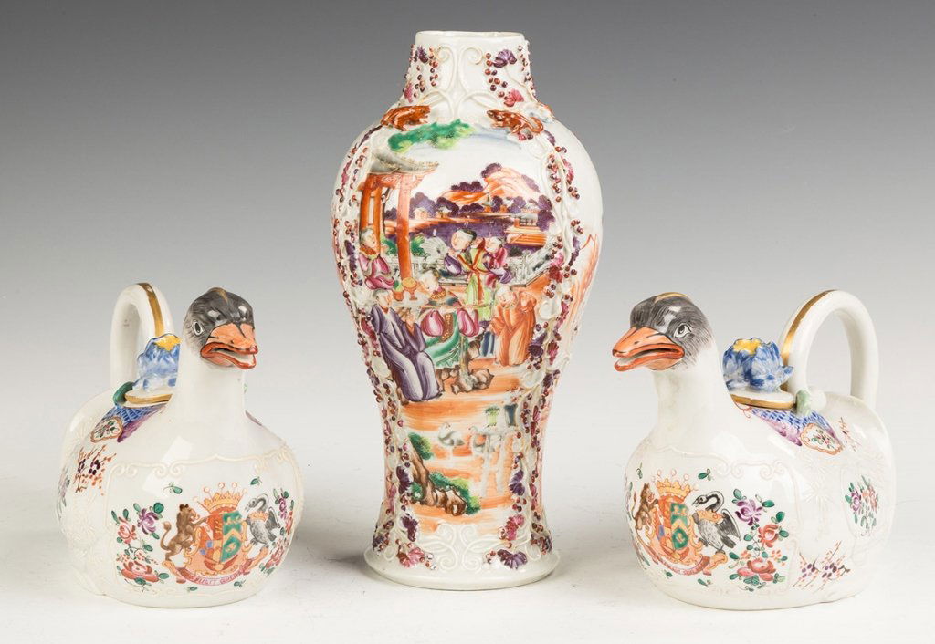 Samson Ware Hand Painted Porcelain Sauce Tureens (1 of 2)