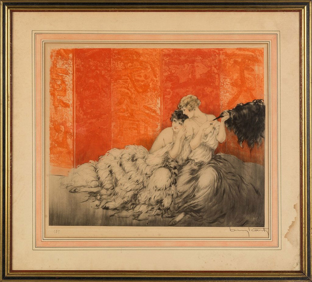 Louis Icart  (French, 1888-1950) "Mockery  Moquerie" (1 of 3)