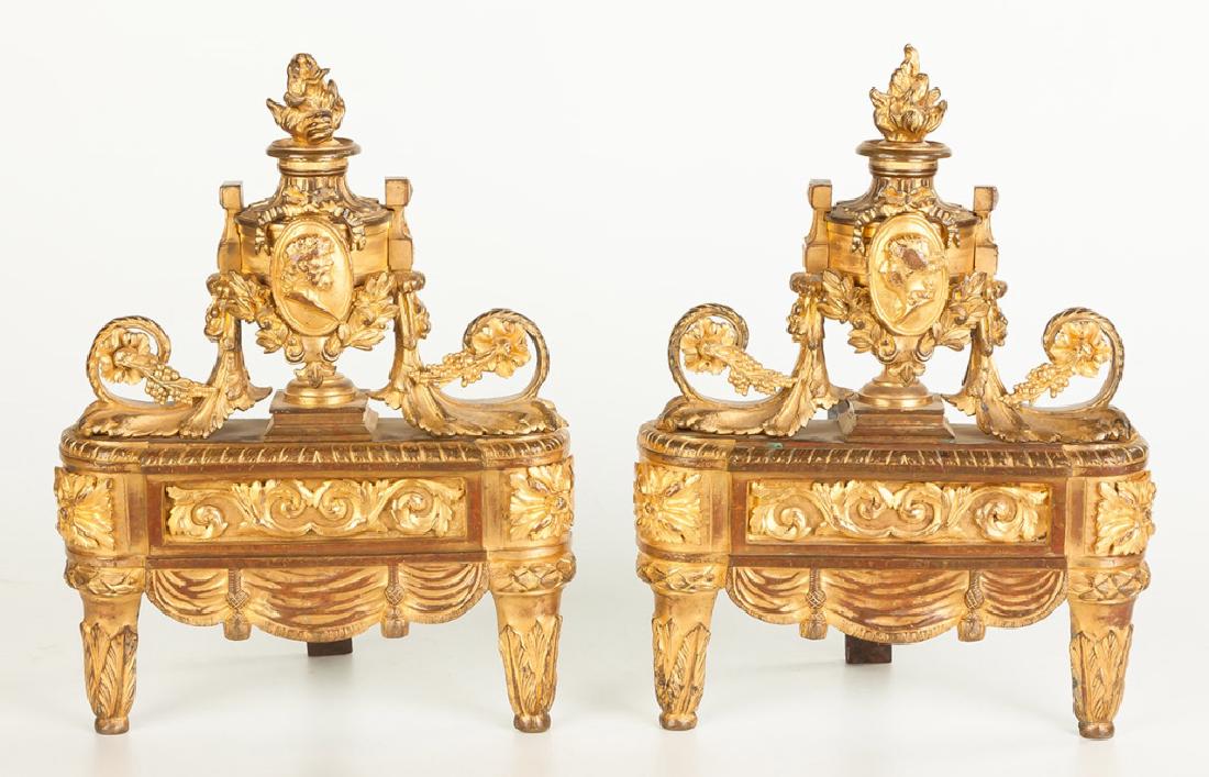 Pair of French Gilt Bronze Chenets (1 of 2)