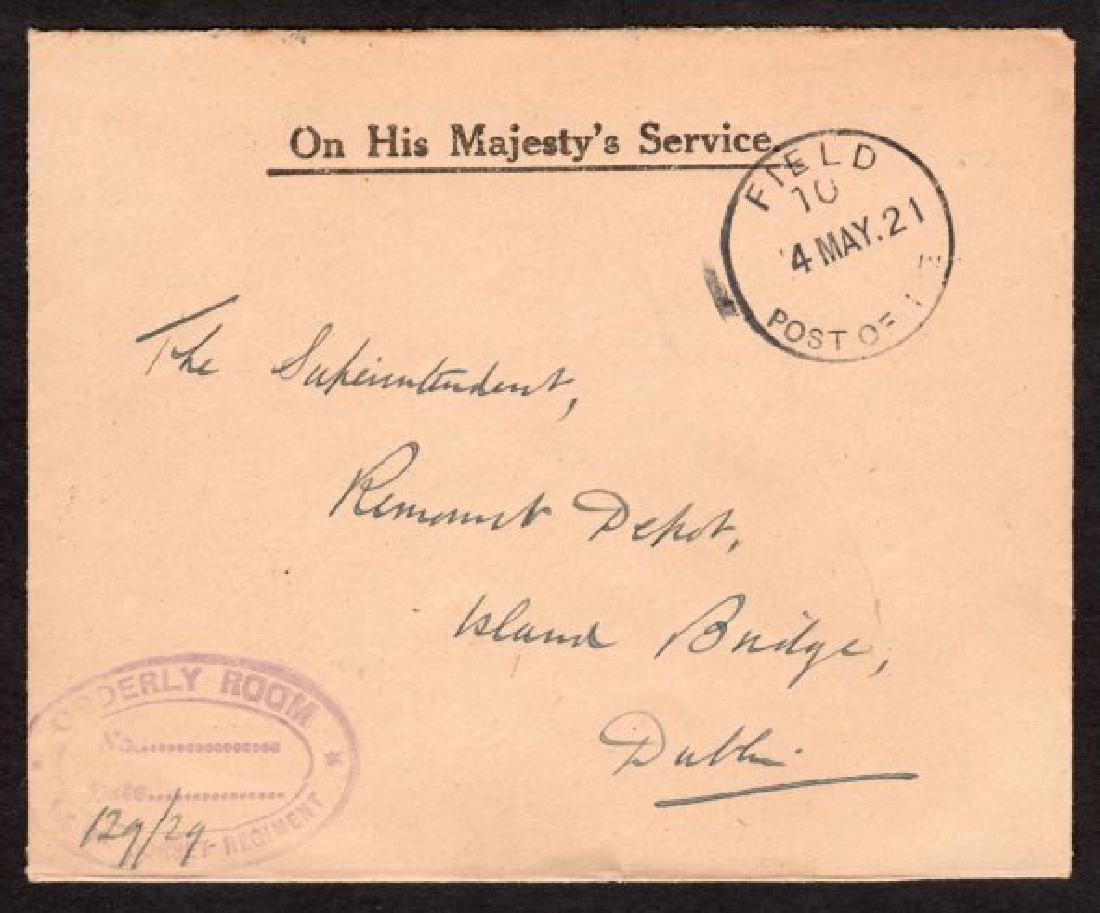 OHMS: 1921 British Army cover to Islandsbridge (1 of 2)