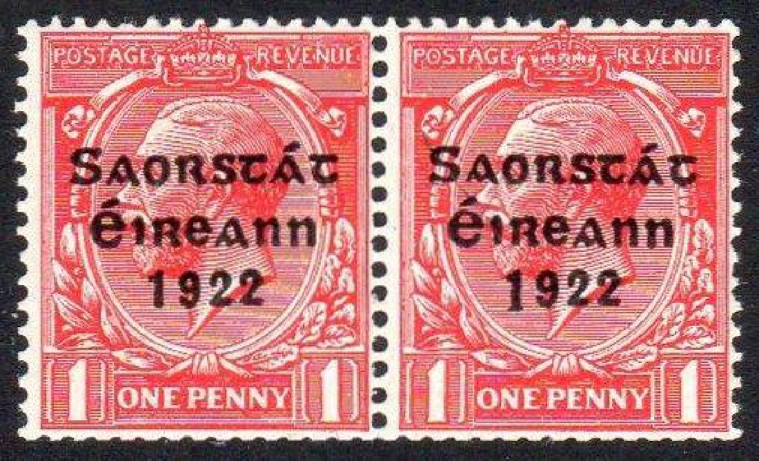 Harrison Coil: 1½d horiz. coil-join pair with Long: 1½d horiz. coil-join pairwith fine to full perfs, right stamp with "Long 1" variety, u/m mint and very fresh. SG 68, 68a, Mi. 26II var., Hib T63, 63a.