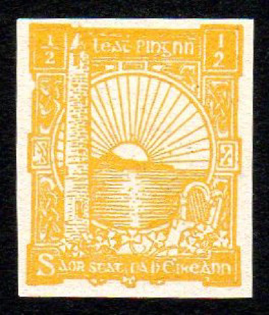 O'Loughlin, Murphy & Boland: ½d yellow: O'Loughlin, Murphy & Boland imperf. ½d yellow, u/m mint, neat margins, slightly patchy gum, very fresh. E140.