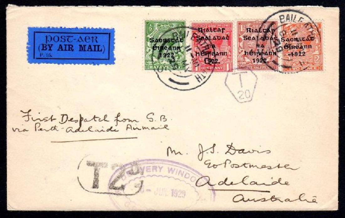 Airmail: 1929 Davis cover Dublin to Adelaide (1 of 1)