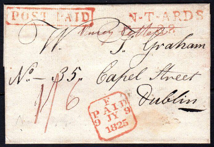 Postal History, 1825 Entire Money Letter to Dublin with (1 of 1)