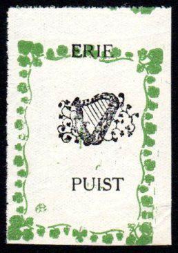 Ireland Political, 1916 "Erie Puist" vignette "Harp and: Ireland Political, 1916 "Erie Puist" vignette "Harp and Shamrocks", fine mint with trace of hinge, light corner crease, very fresh with no trace of ageing. Hib. L41.