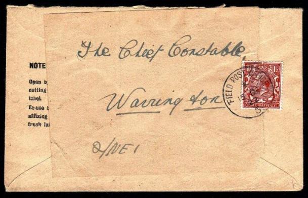 British Army in Ireland, 1922 reusable OHMS cover to (1 of 1)