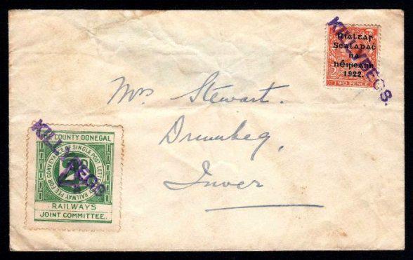 Ireland Railways, Donegal Joint Committee, 1922 cover (1 of 1)