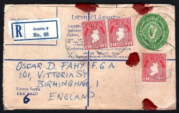Stationery Registered Envelope, 1948 5½d Format F (1 of 1)