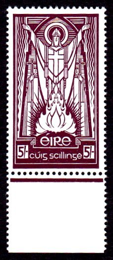 1940-67 Second Watermark Definitive Series: 5/- on white paper with inverted watermark, bottom sheet marginal, fresh u/m and very well centred for these. SG124cw, Hib. D31Iwa.