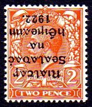 Thom 5-Line Overprint in black: 2d Die I with inverted overprint, fresh u/m mint, ex J.B. Sherman III, clear BPP certificate (2011). SG 12a, Mi. 15IV/I K, Hib. T16a cat. €450+.