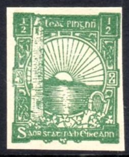 O'Loughlin, Murphy & Boland Imperforate Essay: imperf. ½d green u/m mint, very fresh, almost perfect gum! Hib. E142.