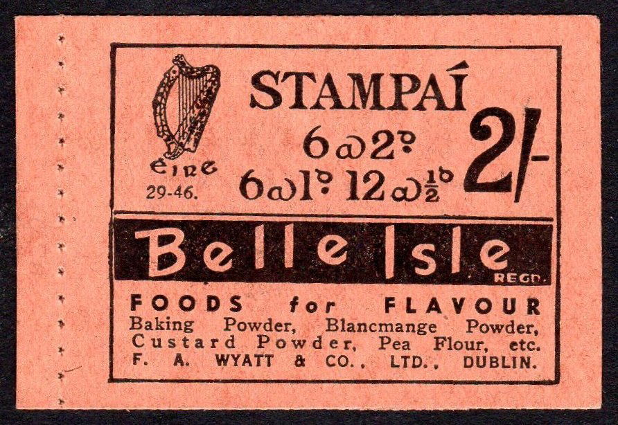 Ireland Booklet: 1946 2/- no. 29-46, panes with mixed watermarks and fine to superb perfs., exploded with all interleaves, mounting thin on the inside front cover, otherwise perfect condition and ideal for display of