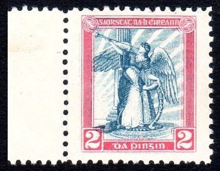 Dollard Lithographed Bi-coloured Essay: bicolour 2d blue & rose, left marginal, u/m mint and very fresh. Hib. E35.