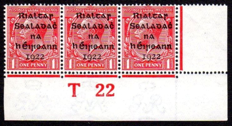 Dollard: 1d strip of 3 Control T22 (1 of 1)