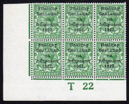 Thom 5-line: 1/2d dull black overprint Control T22 (1 of 1)