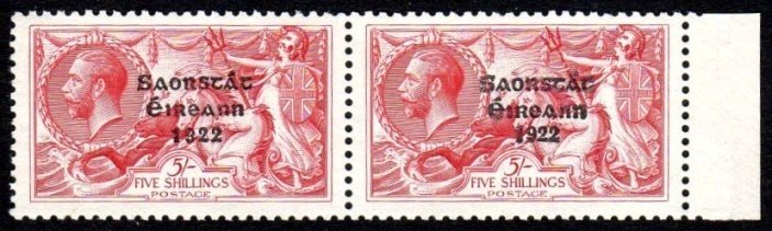 Seahorse: 5/- right "wide & narrow" pair (1 of 1)