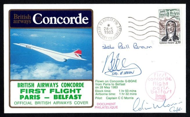 Airmail: 1983 Concorde Paris to Belfast (1 of 1)