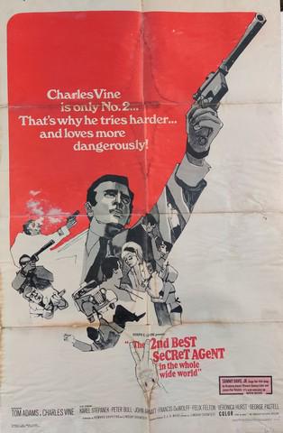 The 2nd Best Secret Agent in the Whole Wide World: The 2nd Best Secret Agent in the Whole Wide World (Embassy Pictures, 1965). One Sheet. Starring: Tom Adams and Karel Stepanek. There are fold lines, creases, marks, paper loss, pin holes, stains and e