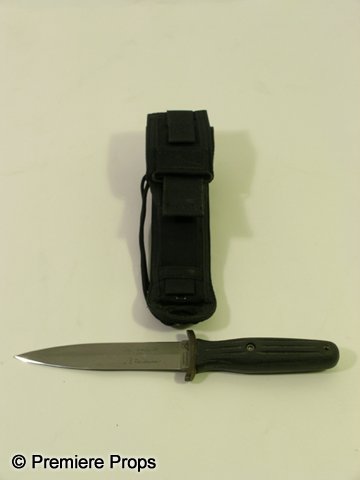 Special-Ops: Delta Force Applegate-Fairbairn Fight: This is an "etched signature" Applegate-Fairbairn Fighting Knife used by prop master Mark Ryan in the movie Special-Ops: Delta Force for fighting scenes. This knife is an early version and quite rare.