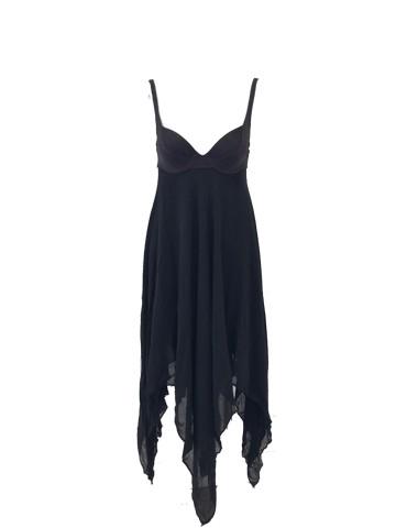 Barbra Streisand DKNY Dress: Barbra Streisand custom made, black "DKNY" dress with built in bra and flowy, net overlay. Comes with original COA.