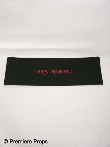 Resident Evil 4 Chris (Wentworth Miller) Chairback: Resident Evil Afterlife - Chris' (Wentworth Miller) black with 'Chris Redfield' on one side and 'Resident Evil: Afterlife' on the other in red, chair back. (approx. 21 1/2" x 6 1/2")