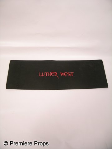 Resident Evil 4 Luther (Boris Kodjoe) Chairback: Resident Evil Afterlife - Luther's (Boris Kodjoe) black with 'Luther West' on one side and 'Resident Evil: Afterlife' on the other in red, chair back. (approx. 21 1/2" x 6 1/2")