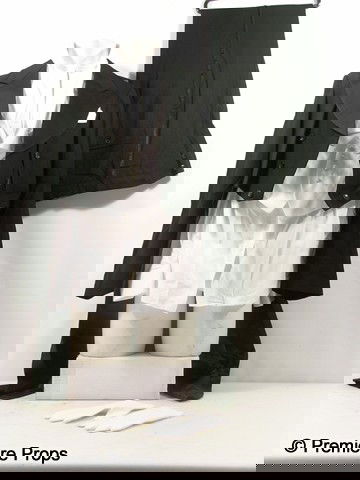 Inglourious Basterds Sgt. Donny Donowitz (Eli Roth: Inglourious Basterds - Sgt. Donny Donowitz (Eli Roth) screen worn, hero, black six button tuxedo coat with tails and white pocket square, white long sleeve button front with detachable wing collar, wh