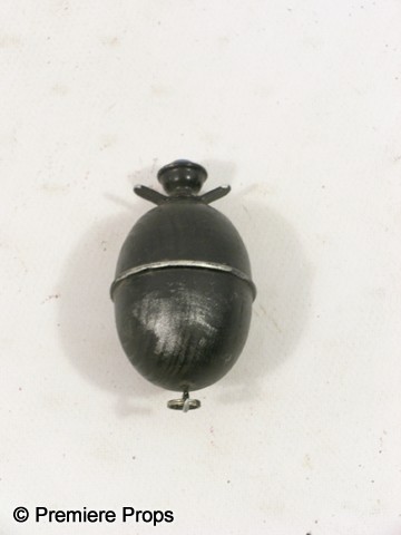 Inglourious Basterds Grenade Movie Props: Inglourious Basterds - Screen used, hero, brown wood with blue metal top grenade. (approx. 5" long)