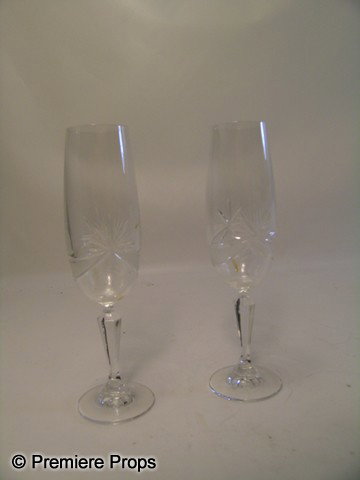 Inglourious Basterds Shosanna Dreyfus (Mélanie Lau: Inglourious Basterds - Shosanna Dreyfus (Mélanie Laurent) screen used, hero, clear champagne glasses with star design on sides. (approx. 8" by 1.5")