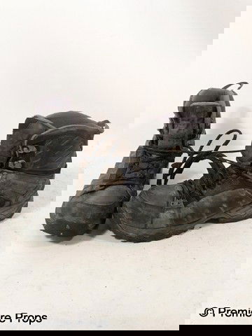 Resident Evil Afterlife Chris (Wentworth Miller) B: Resident Evil Afterlife - Chris' (Wentworth Miller) screen worn, very dirty grey and black lace up the front insulated inside, 'The North Face' snow boots. (size 12)